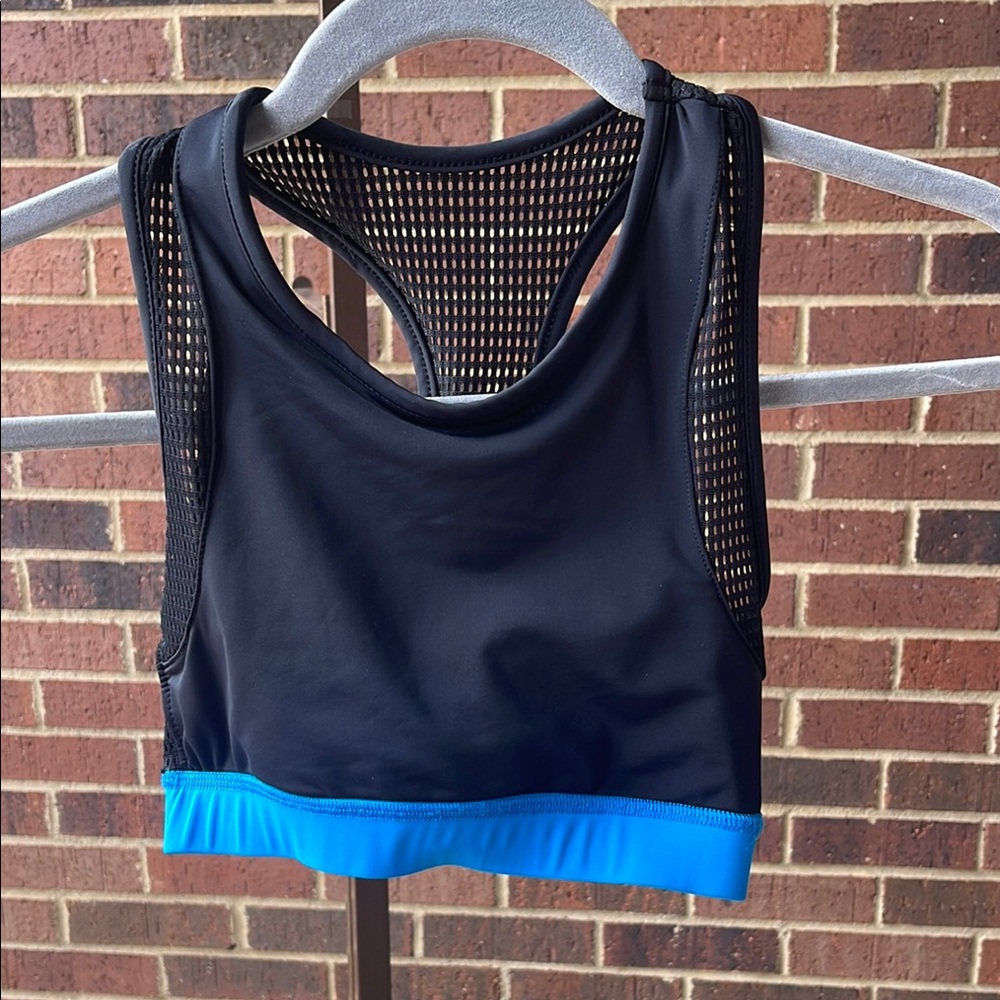 Black and Blue Mesh Sports Bra